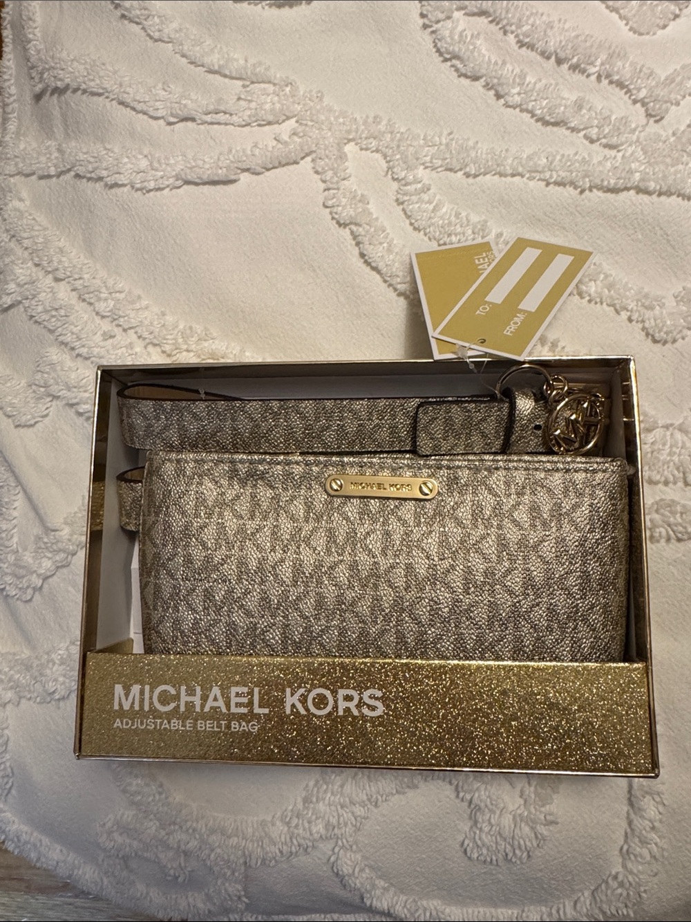 Michael Kors Metallic Gold Logo Belt Pouch